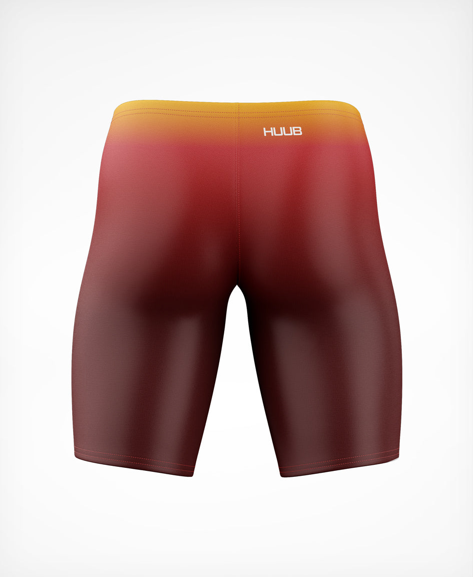 HUUB Swim Training Jammer – Bright 2, Soundwave, Black, chlorine-resistant, secure men’s swim shorts.