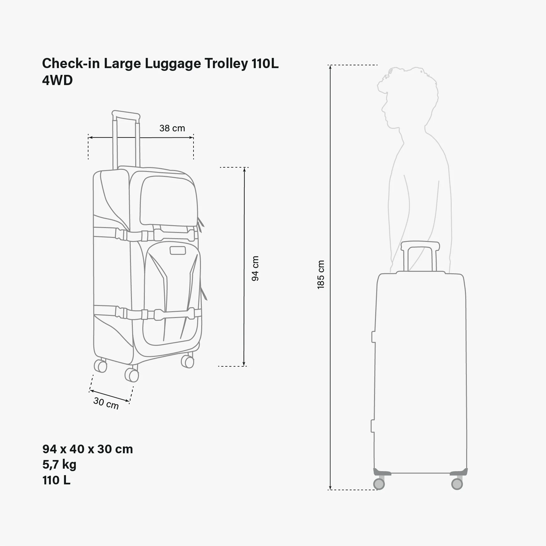 Scicon 110L 4WD Trolley Luggage