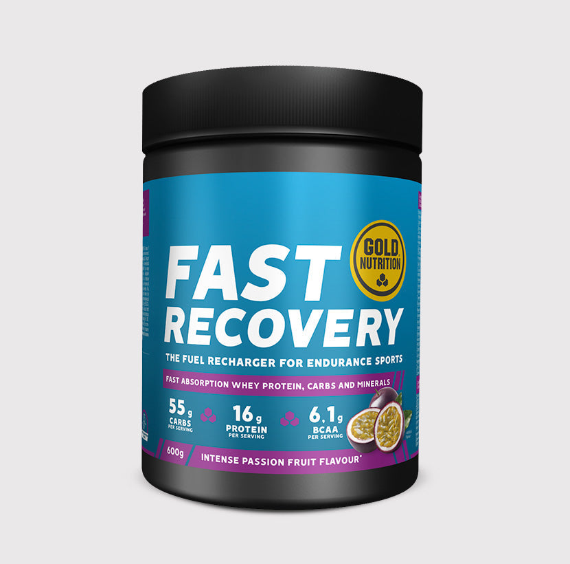 GoldNutrition FAST RECOVERY vitamins and supplements bottle, featuring colorful label and capsules, designed for quick muscle recovery.