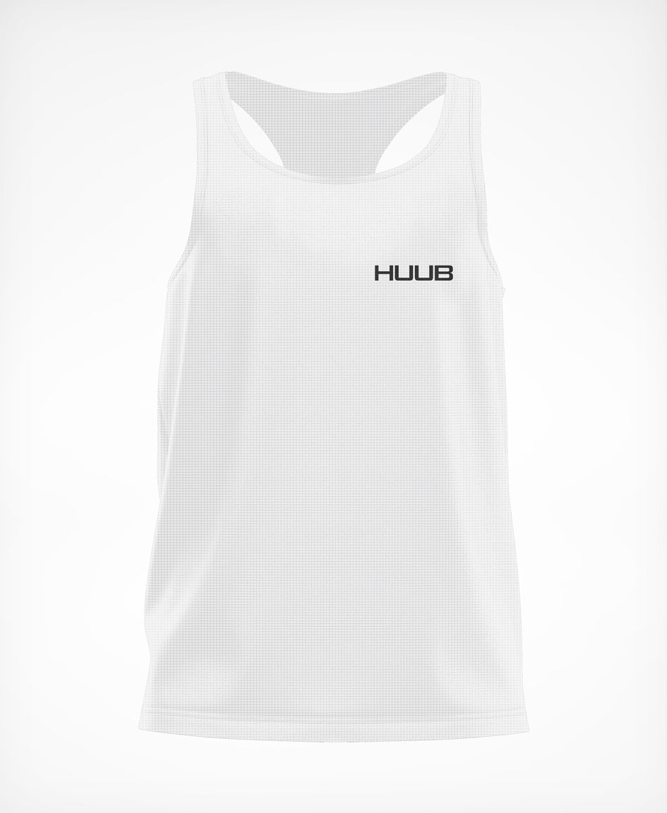 HUUB Pro Technical Race Vest Men’s – lightweight, breathable, black, white, or black olive color, elite fit running top.