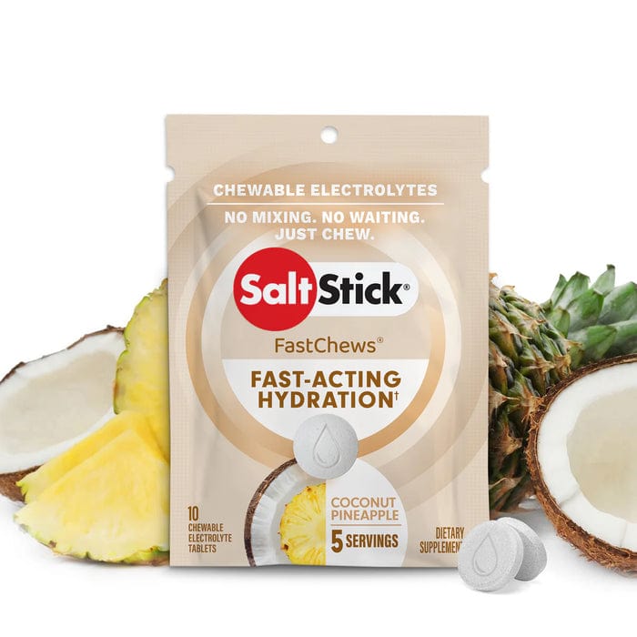 SaltStick Fastchews electrolyte replacement chews in assorted flavors, designed for quick hydration and muscle recovery.