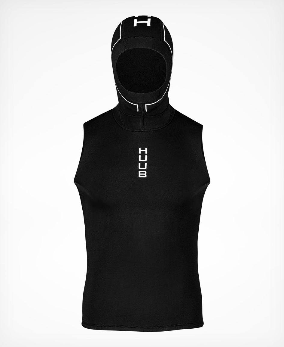 HUUB Hooded Neoprene Vest Unisex – full head and torso swim warmth, open water thermal