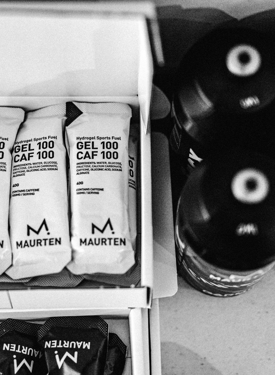 Maurten Gel 100 Caf 100 caffeine hydrogel energy gel box of 12, performance fuel for endurance athletes