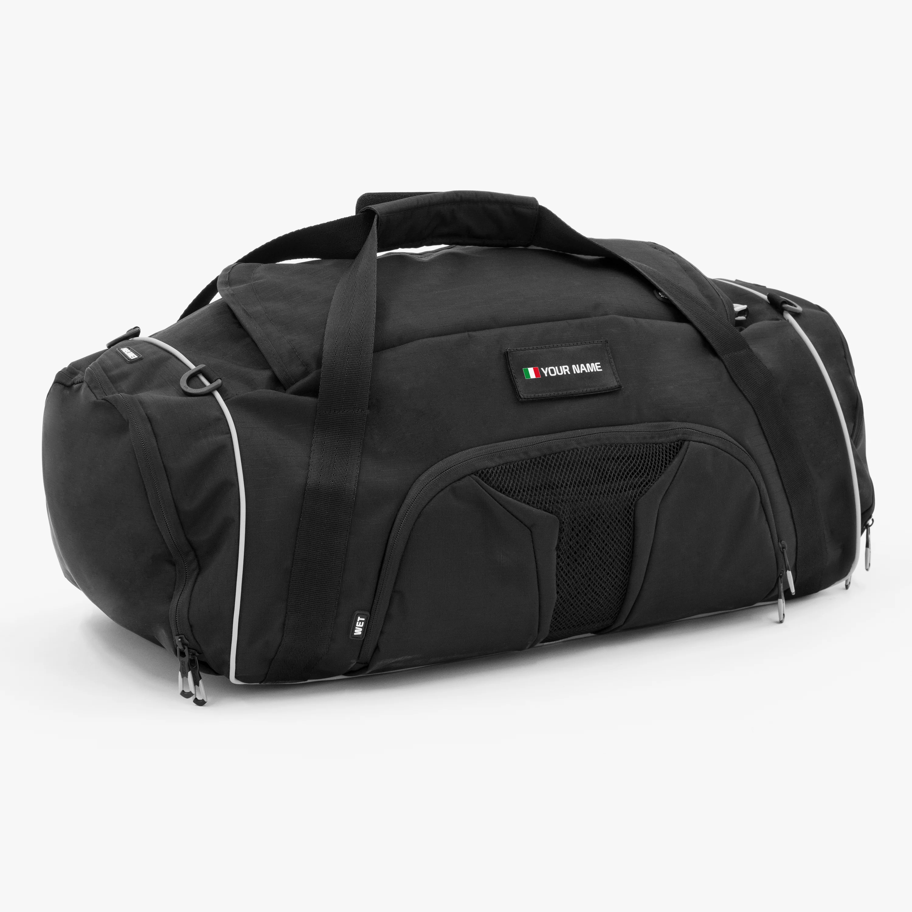 Scicon 50L duffel bag with durable fabric, adjustable shoulder strap, and spacious main compartment for travel or sports gear.