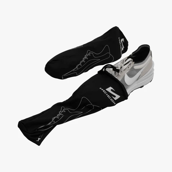 Scicon dual shoe pouch set with two black fabric pouches designed for storing and organizing shoes during travel.