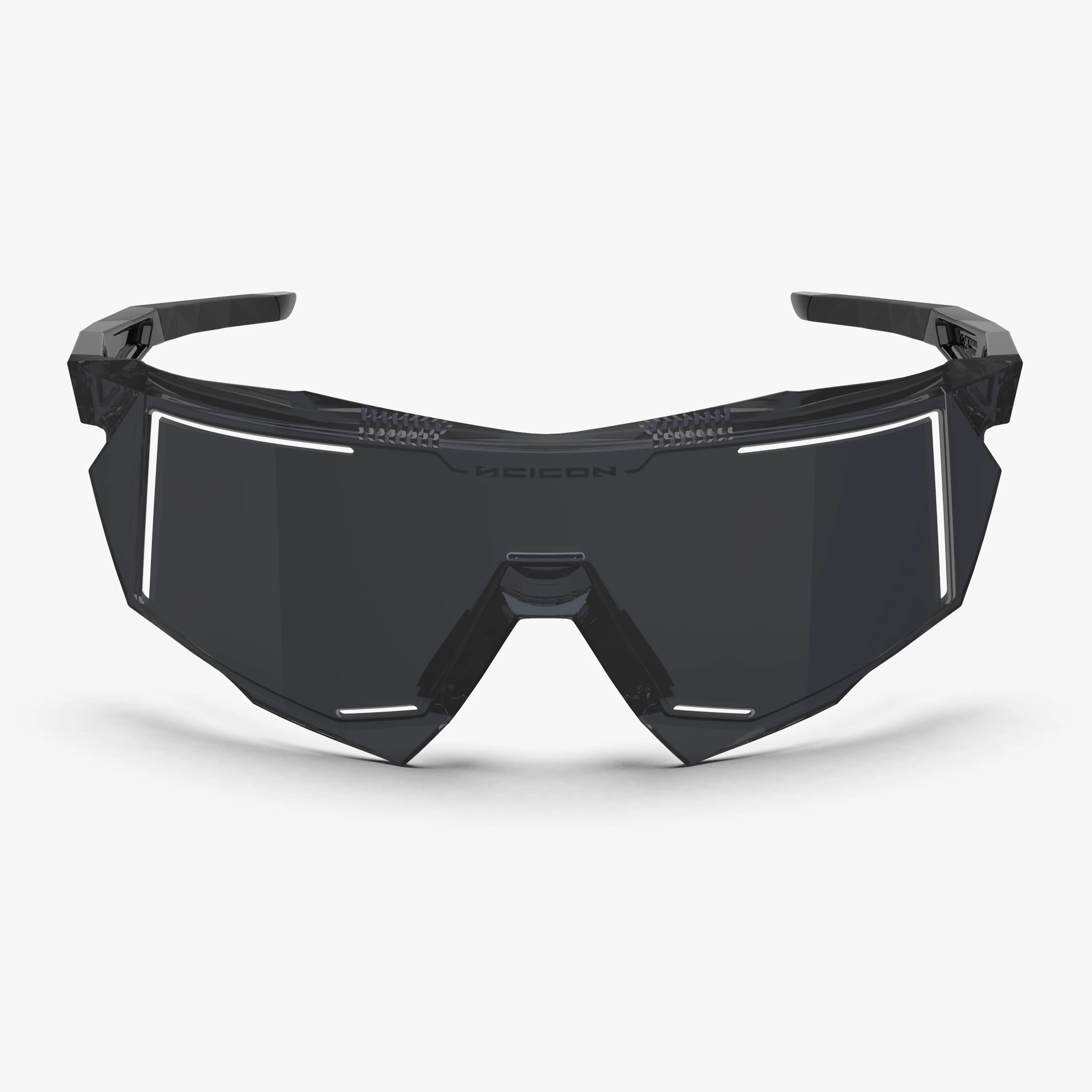Scicon Aerostorm Performance Eyewear with sleek black frame and clear lenses, designed for active sports and outdoor activities.